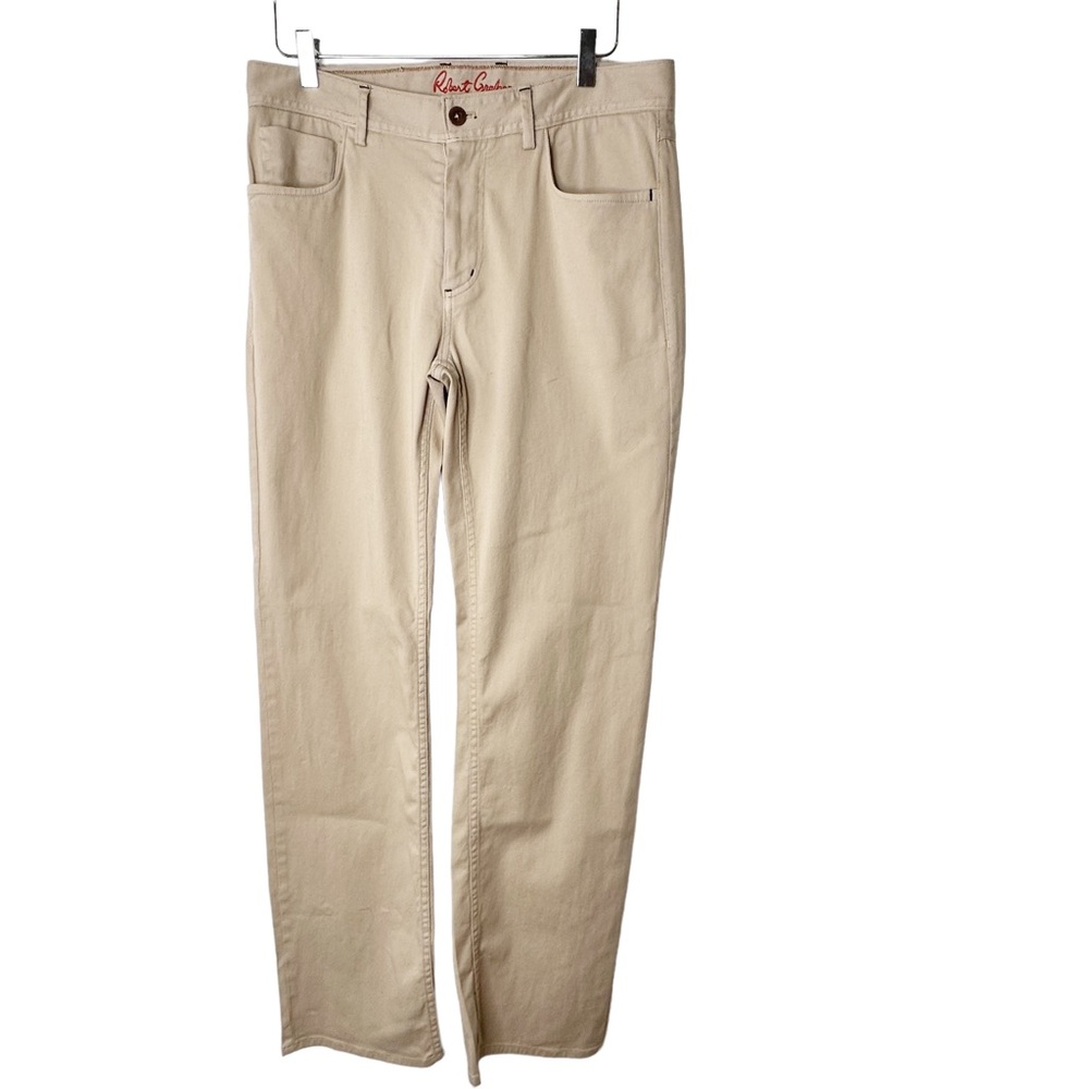 Robert Graham Classic Yates Khaki Tan Pants Size 32 - Picture 2 of 9